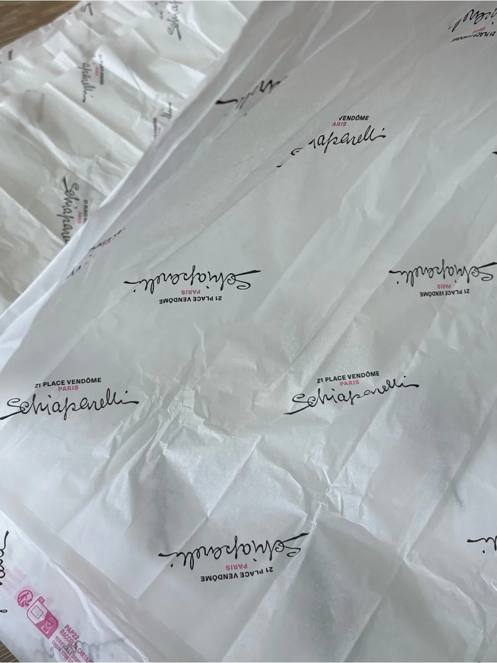 Schiaparelli White Tissue Paper and logo ribbon set